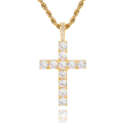 Moissanite cross necklace | Gold
